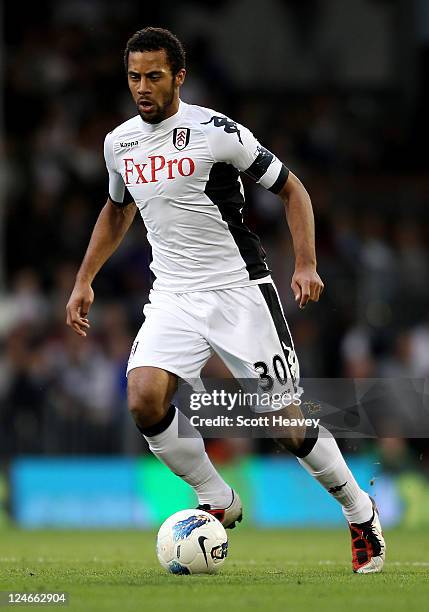 Mousa Dembele of Fulham during the Barclays Premier League match between Fulham and Blackburn Rovers at Craven Cottage on September 11, 2011 in...