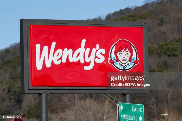 Wendy's logo is seen at the fast food restaurant's location in Danville.
