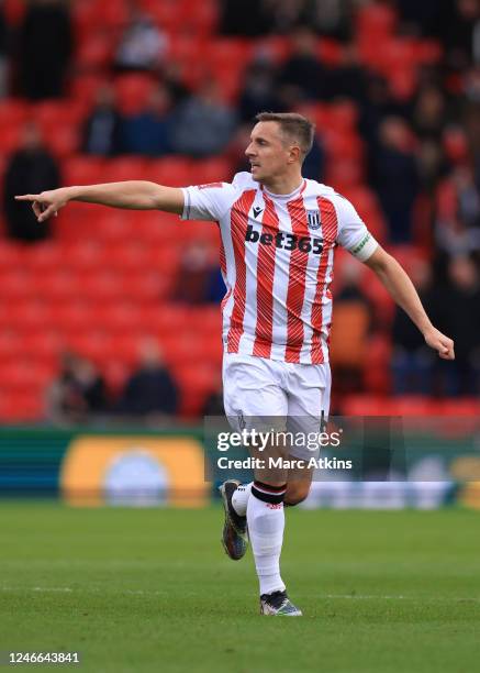 Phil Jagielka of Stoke City during the Emirates FA Cup Fourth Round between Stoke City and Stevenage at Bet365 Stadium on January 29, 2023 in Stoke...