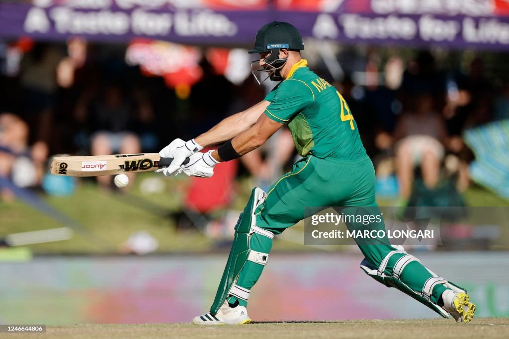 South Africa's Aiden Markram plays a shot during the second one day ...
