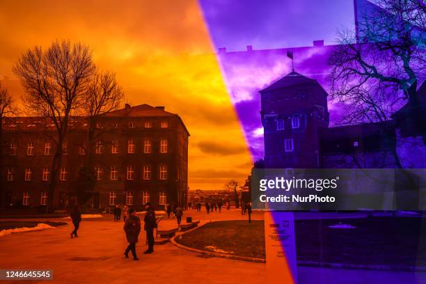 'Wyspia' art installation at the outer courtyard of Wawel Royal Castle in Krakow, Poland on January 29, 2023. The creator of 'Wyspia' is Kinga Nowak,...