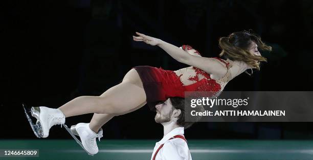 Pairs' European Champions Sara Conti and Niccolo Macii of Italy perform during the Exhibition Gala of the ISU European Figure Skating Championships...