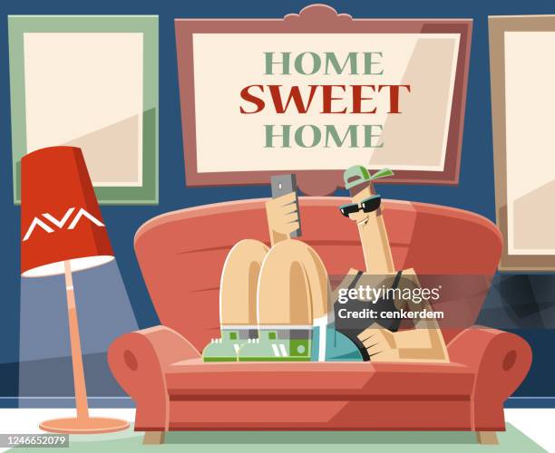 home interior - home sweet home stock illustrations