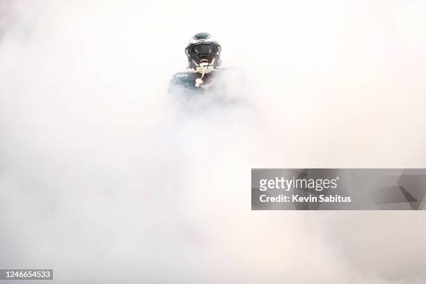Brown of the Philadelphia Eagles runs through the tunnel prior to the NFC Championship NFL football game against the San Francisco 49ers at Lincoln...