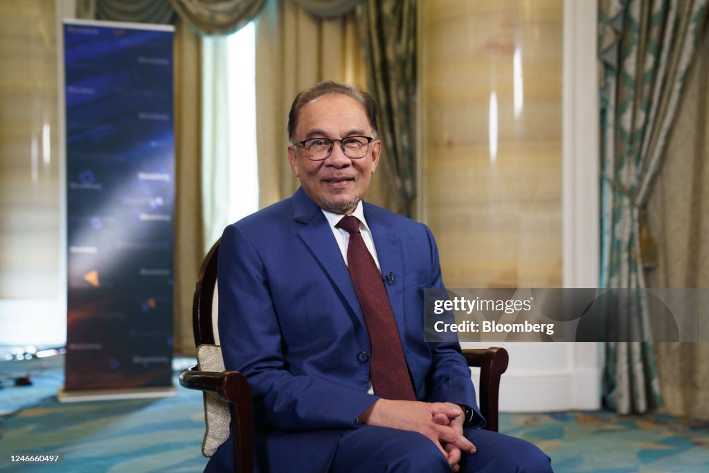 Anwar Anwar Ibrahim, Malaysia's prime minister, before an interview in ...