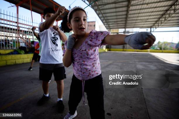 Children attend a boxing class at a small boxing school in Tegucigalpa, Honduras, January 21, 2023. Amateur boxing trainers endorsed by the Honduran...