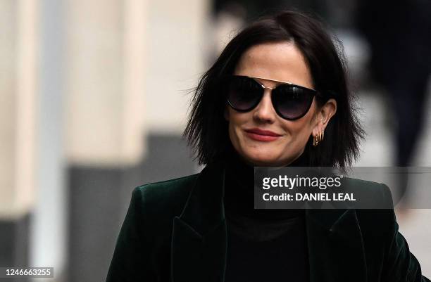 French actress Eva Green arrives at the Rolls Building, High Court, as she is due to give evidence in a battle with a production company, in central...