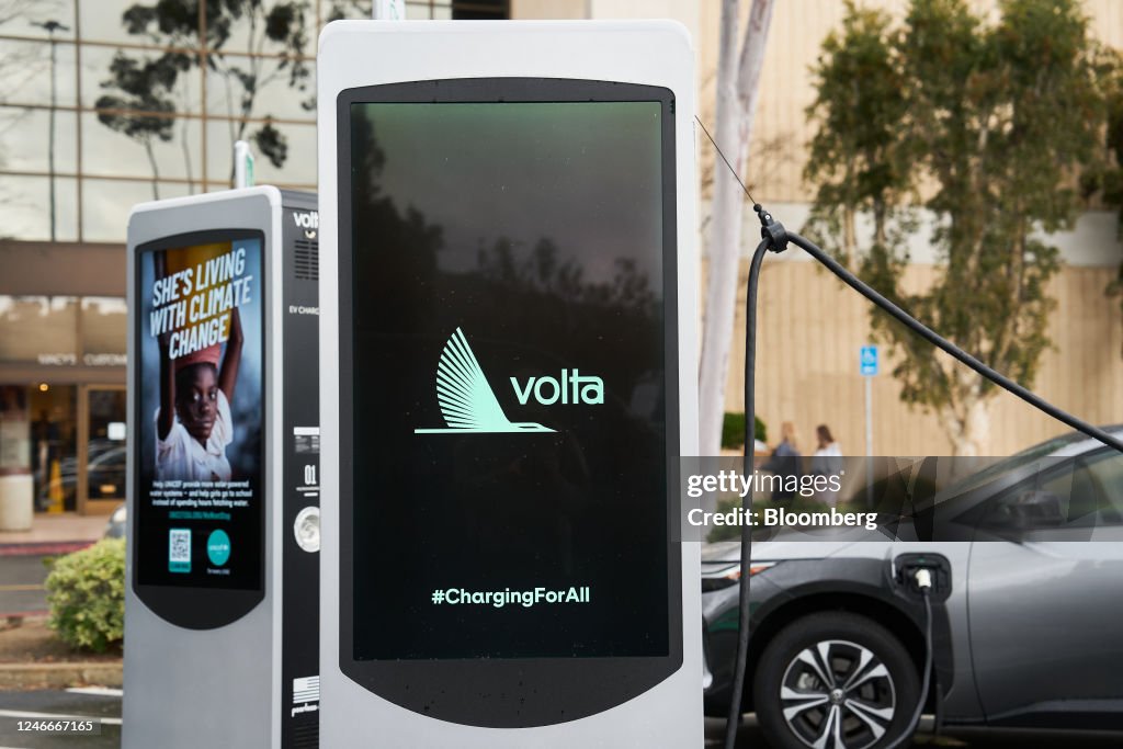 Volta electric vehicle chargers outside a shopping center in... News ...