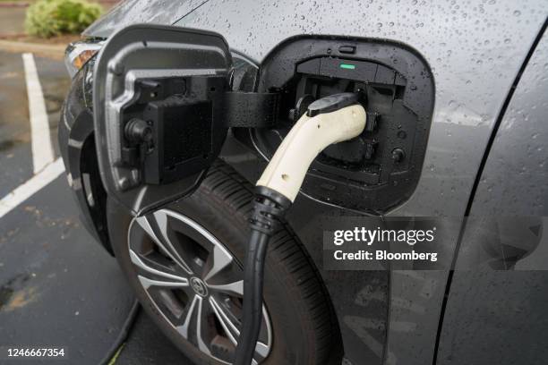 Volta electric vehicle charger in Escondido, California, US, on Sunday, Jan. 29, 2023. Shell Plc agreed to buy US electric-vehicle charging firm...