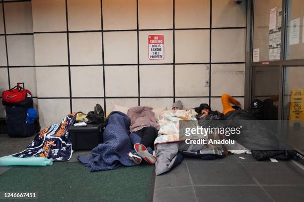 View from the surroundings of Watson Hotel in Manhattan, New York, United States on January 29, 2023. New York City started moving asylum seekers out...