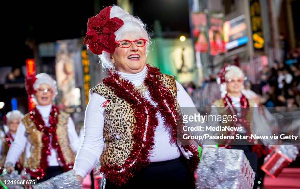 The Blazen Divaz of Coeur D'Alene, Idaho march in the 84th annual Hollywood Christmas Parade Nov. 29, 2015.
