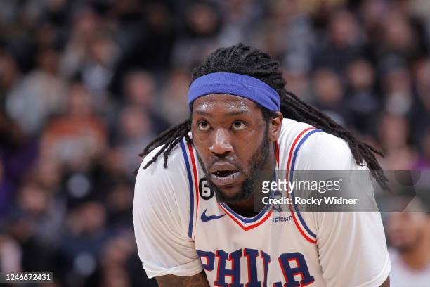 Montrezl Harrell of the Philadelphia 76ers looks on during the game... News  Photo - Getty Images