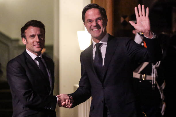 NLD: French President Emmanuel Macron Meets With Dutch Prime Minister Mark Rutte