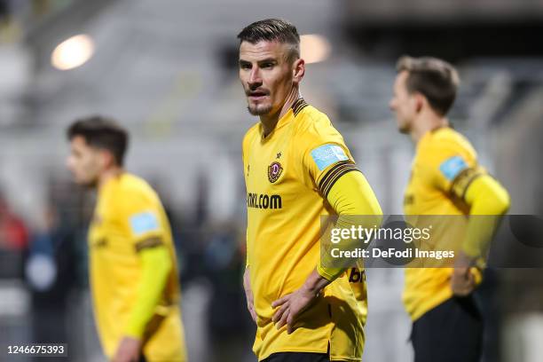 Stefan Kutschke of SG Dynamo Dresden looks on during the 3. Liga match between TSV 1860 München and Dynamo Dresden at Stadion an der Gruenwalder...