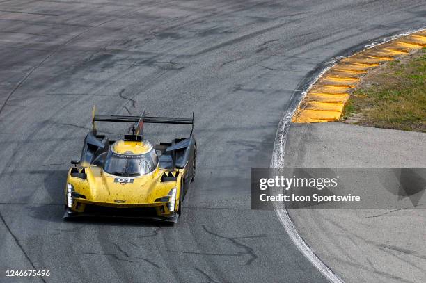 The Cadillac Racing Cadillac V- LMDh of Sebastien Bourdais, Renger van der Zande, and Scott Dixon during the IMSA Rolex 24 at Daytona on January 29,...