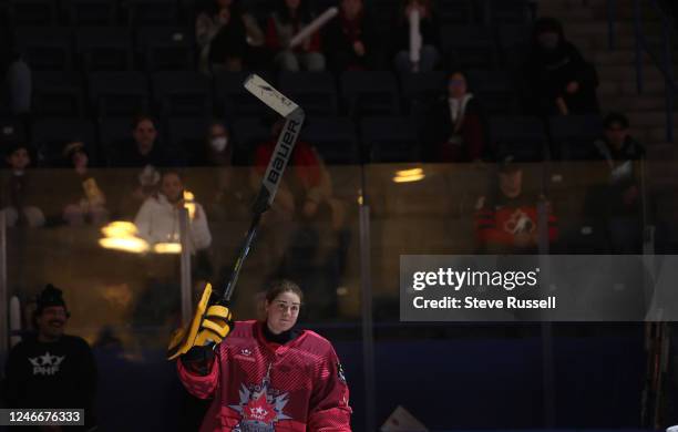 Team Canada CORINNE SCHROEDER as members of the Premier Hockey Federation All-Stars play in their All-Star Game at Mattamy Athletic Centre in...