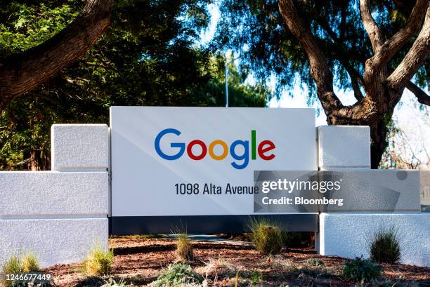 Google headquarters in Mountain View, California, US, on Monday, Jan. 30, 2023. Alphabet Inc. Is expected to release earnings figures on February 2....