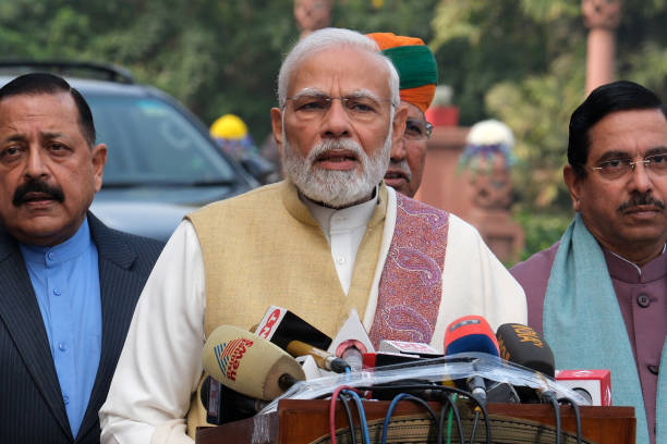 IND: India's Prime Minister Narendra Modi Addresses Media As Parliamentary Budget Session Begins