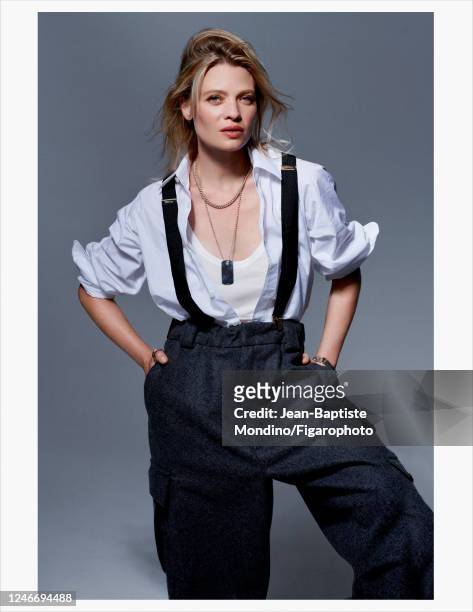 Actress Melanie Thierry poses for a portrait for Madame Figaro on September 8, 2021 in Paris, France.