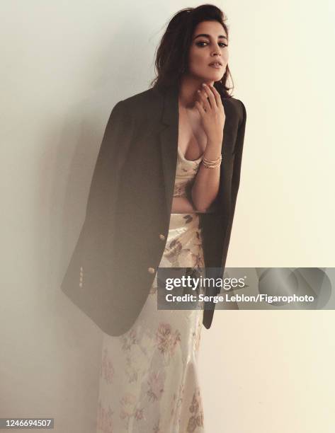 Actress Leila Bekhti poses for a portrait for Madame on November 15, 2022 in Paris, France.