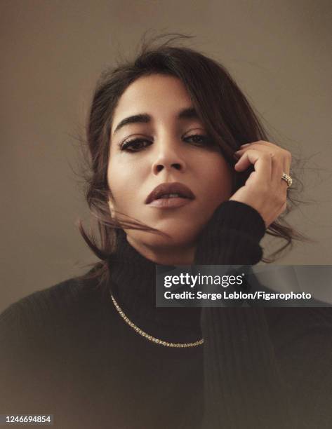 Actress Leila Bekhti poses for a portrait for Madame on November 15, 2022 in Paris, France.