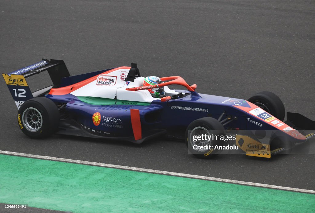 Falcons Formula Racing Italian pilot Andrea Kimi Antonelli of Mumbai Falcons competes during ...