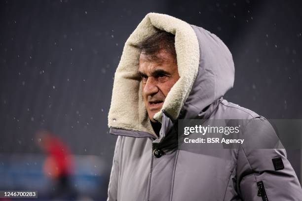 Coach Senol Gunes of Besiktas JK during the Turkish Super Lig match between Fatih Karagumruk SK and Besiktas JK at the Ataturk Olympic Stadium on...