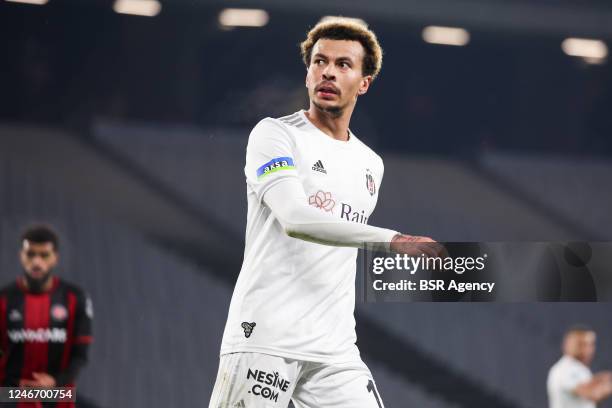 Dele Alli of Besiktas JK looks on during the Turkish Super Lig match between Fatih Karagumruk SK and Besiktas JK at the Ataturk Olympic Stadium on...