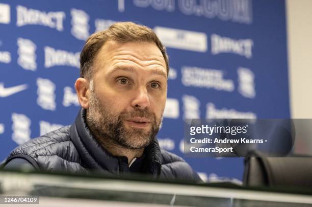 Birmingham City's manager John Eustace addresses the press conference...  News Photo - Getty Images