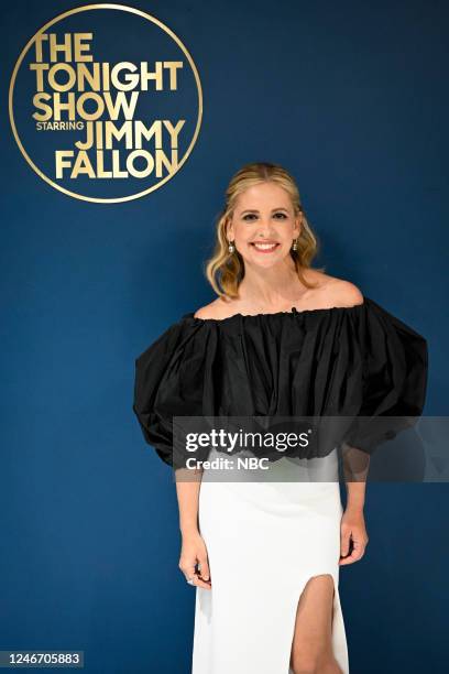 Episode 1789 -- Pictured: Actress Sarah Michelle Gellar poses backstage on Tuesday, January 31, 2023 --