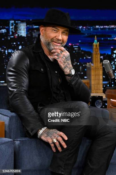 Episode 1789 -- Pictured: Actor Dave Bautista during an interview on Tuesday, January 31, 2023 --
