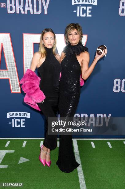 Delilah Belle Hamlin and Lisa Rinna at the premiere of "80 For Brady" held at Regency Village Theatre on January 31, 2023 in Los Angeles, California.