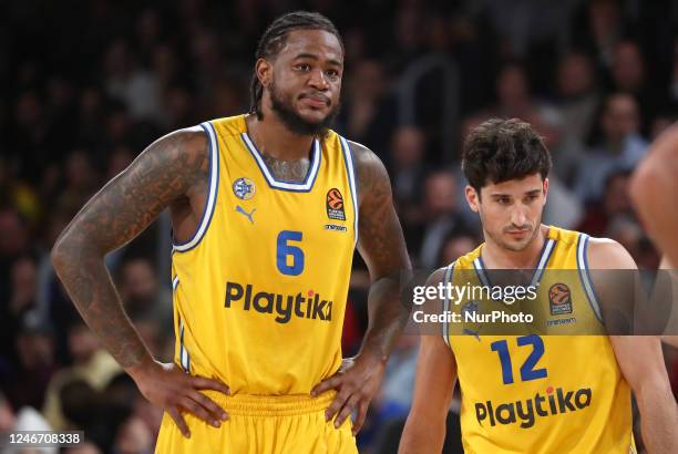 John DiBartolomeo and Jarell Martin during the match between FC Barcelona and Maccabi Playtika Tel Aviv, corresponding to the week 22 of the...