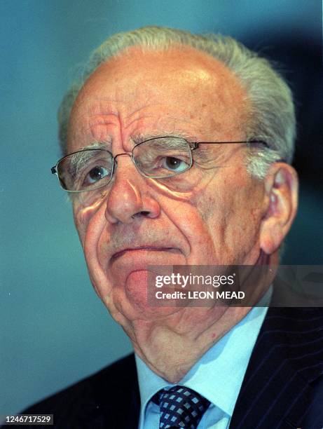 News Corp chairman Rupert Murdoch speaks to the media at an Annual General Meeting of News Corp at the Hyatt Hotel in Adelaide, 11 October 2001. News...