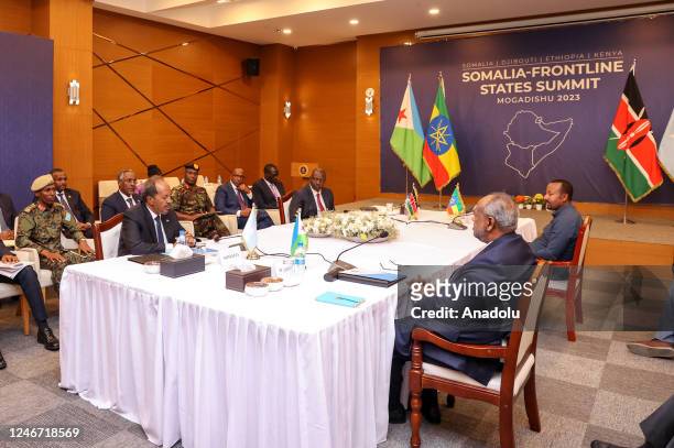 Somali President Hassan Sheikh Mahmud, Djibouti President Ismail Omar Gulle, Ethiopian Prime Minister Abiy Ahmed and Kenyan President William Ruto...