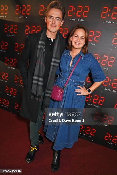Tom Fletcher and Giovanna Fletcher attend the press night performance of "2:22 A Ghost Story" featuring Cheryl at The Lyric Theatre on February 1,...