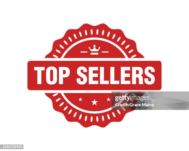 top sellers merchandise retail store round advertisement label banner - best seller concept stock illustrations