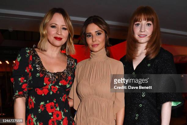 Kimberley Walsh, cast member Cheryl and Nicola Roberts attend the press night after party for the new cast of "2:22 A Ghost Story" at 100 Wardour St...