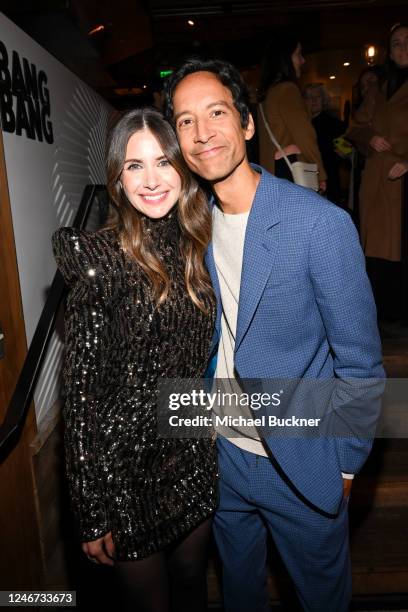 Alison Brie and Danny Pudi at the premiere of "Somebody I Used To Know" held at The Culver Theater on February 1, 2023 in Culver City, California.