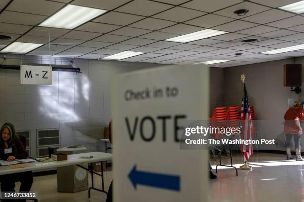 People cast votes at a voting location at Addison Town Hall in Addison, WI on November 8, 2022. People are voting on Election Day throughout the U.S....