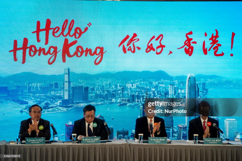 Officials on stage during the ''Hello Hong Kong'' Campaign Launch ...