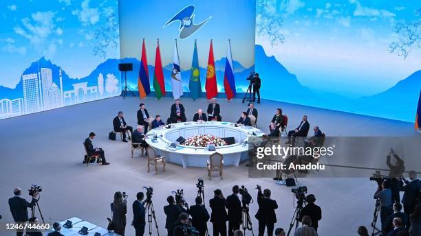 The PM's of the Eurasian Economic Union member countries, Kazakhstan Prime Minister Alihan Ismailov, Russian Prime Minister Mikhail Mishustin,...