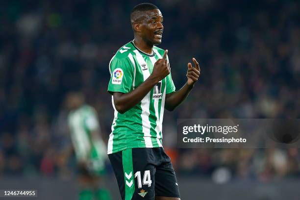 William Carvalho of Real Betis during the La Liga match, Date 17, between Real Betis and FC Barcelona played at Benito Villamarin Stadium on February...