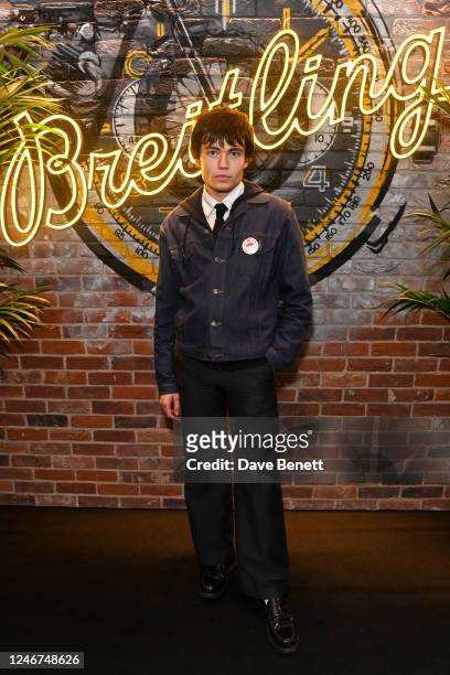 Snake Denton attends the launch of the Breitling Six Nations collection on February 2, 2023 in London, England.