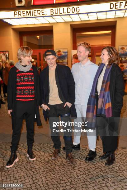 Lana Cooper, Julius Nitschkoff, Andre Szardenings and Karin Hanczewski attend the Bulldog premiere at Babylon Kino on February 2, 2023 in Berlin,...