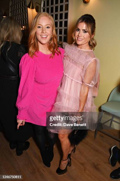Sarah-Jane Mee and Zoe Hardman attend the Vanity Fair EE Rising Star party 2023 at JOIA on February 2, 2023 in London, England.