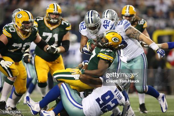 Green Bay Packers running back Eddie Lacy runs with the ball during the Green Bay Packers against the Dallas Cowboys NFL game in Dallas, Texas...