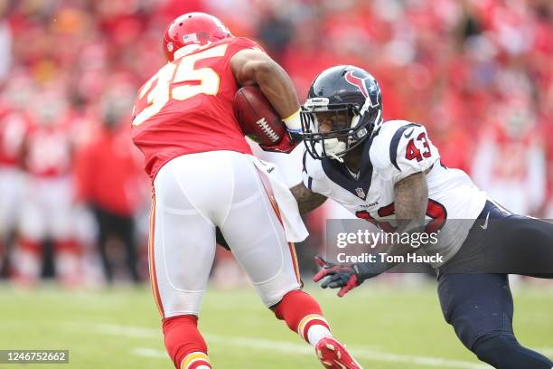 Kansas City Chiefs defensive back Quintin Demps runs with the ball during an NFL football game between the Kansas City Chiefs and the Houston Texans...