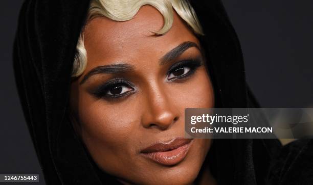 Singer Ciara arrives for the Black Music Collective Grammy Week 2023 Celebration event at the Hollywood Palladium in Los Angeles, California, on...