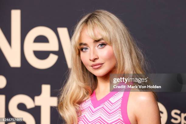 Sabrina Carpenter at the Spotify Best New Artist Event held at Pacific Design Center on February 2, 2023 in West Hollywood, California.